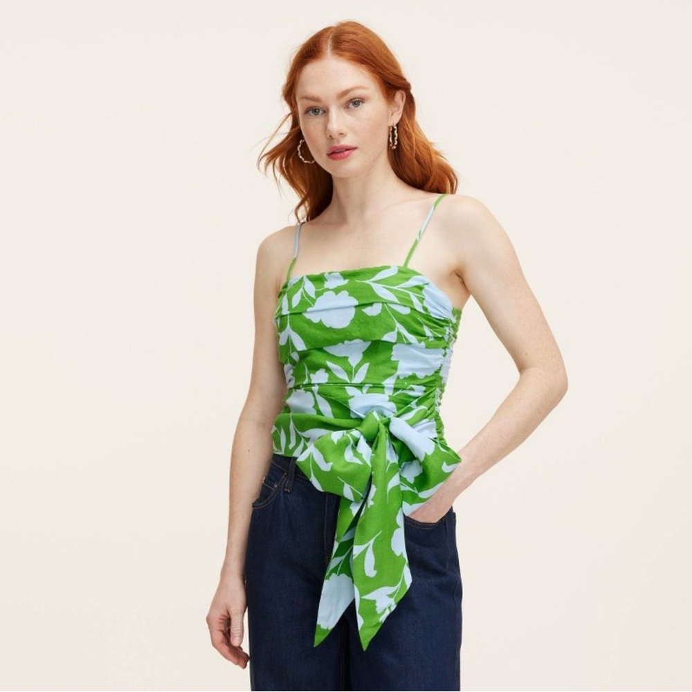 Vibrant Green Tie Front Camisole